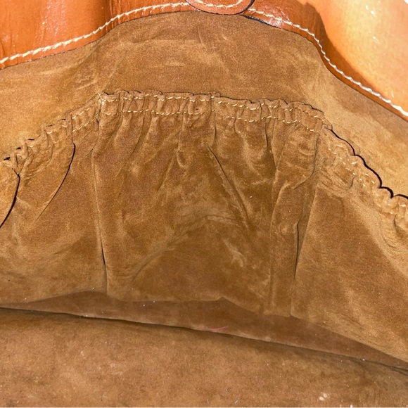 Patricia Nash Leather Tooled Vegan Tan Olivenza Tote Vintage - - Picture 3 of 5